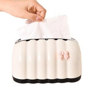 Boîte à mouchoirs <span class=keywords><strong>en</strong></span> <span class=keywords><strong>plastique</strong></span> avec nœud papillon, nouveau style, logo personnalisé, écologique, imperméable, design nordique moderne pour la maison et la restauration - Product Image 5