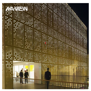 Hiện đại được thiết kế trung tâm mua sắm xây dựng trang trí màn hình phân vùng kim loại đục lỗ mặt tiền hợp kim nhôm đơn vị Rèm tường - Product Image 5