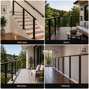 Stainless Steel Baluster Cable <strong>Railing</strong> System Stainless Steel Fence <strong>Deck</strong> <strong>Railings</strong> - Product Image 5