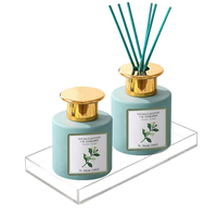 Acrylique salle de bain plateau baignoire salle de bain vanité organisateur clair parfum stockage comptoir pour savon serviette tissu bougie plante
