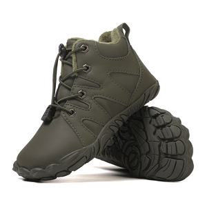 Snow Boots Boys Ankle <b>Bootie</b> Closed Toe Plush Lining Rubber Outsole Winter Warm Anti Slippery Synthetic Upper EVA Midsole - Product Image 2