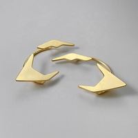 Bijoux en laiton plaqué or 18 carats de conception originale, clip d'oreille d'elfe, sans perçage, manchette d'oreille, accessoires de fête, boucles d'oreilles E221378