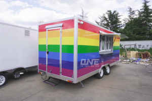 Nouvelle mode <span class=keywords><strong>arc</strong></span>-<span class=keywords><strong>en</strong></span>-<span class=keywords><strong>ciel</strong></span> nourriture remorque camion chariot glace nourriture remorque camion mobile carré nourriture remorque avec caméra - Product Image 3