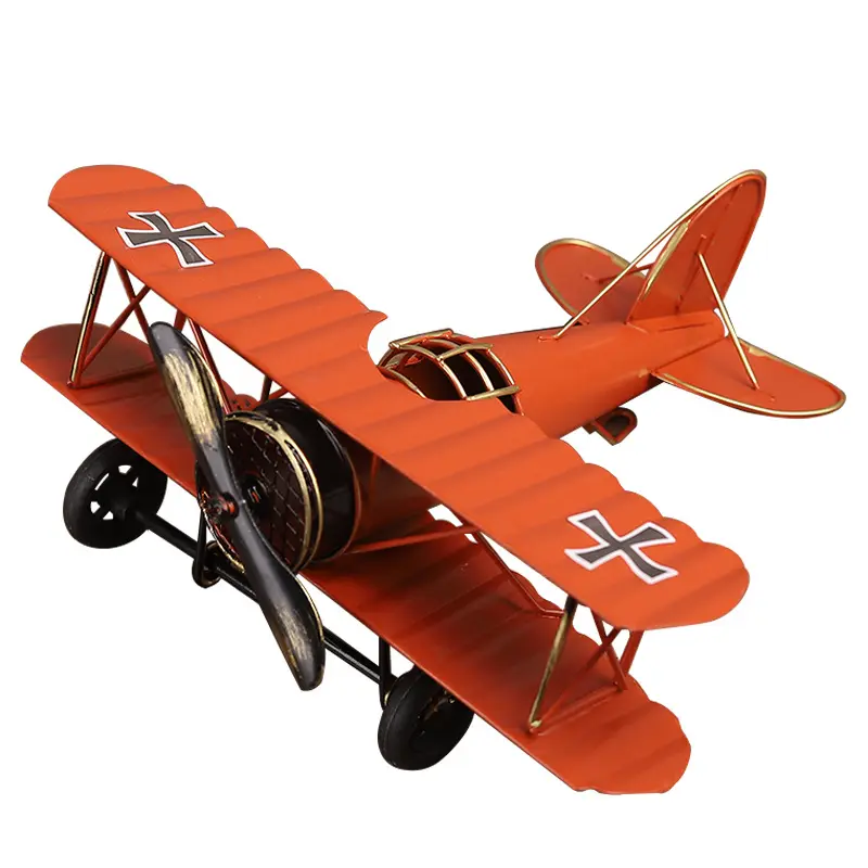 Retro Eisen flugzeug Vintage Flugzeug Modell Metall Doppeldecker