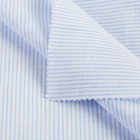 Tissu tissé rayé teint en fil, 55 % lin 45 % coton, écologique, pour chemises formelles et décontractées, uniformes homme, femme, enfant - Meilleure vente