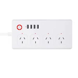 Tuya Thông Minh Điện Dải Ổ cắm thông minh Wifi điện thoại di động hẹn giờ chuyển tường ổ cắm cắm 4AC + 4USB chúng tôi anh EU AU app điều khiển bằng giọng nói - Product Image 5