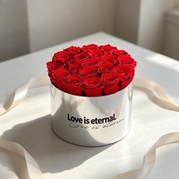 Coffret de roses éternelles stabilisées, véritables et immortelles, pour la fête des mères et la Saint-Valentin, vente en gros