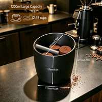 Contenitore per Fondi di Caffè in ABS Durevole, Rotondo, Antiscivolo con Base in Gomma, Cestino Compatto per Bar, Accessori per Barista