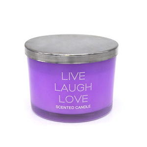 A06PZ Ecológico Uso en el hogar Recuerdo Pulido Serigrafía Logo Vidrio Perfumado <span class=keywords><strong>Cera</strong></span> <span class=keywords><strong>de</strong></span> abejas Velas Tarro con tapa <span class=keywords><strong>de</strong></span> metal - Product Image 2