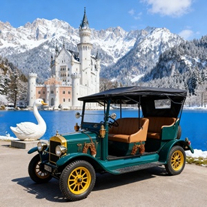 Voiturette de golf <span class=keywords><strong>électrique</strong></span> vintage de style modèle T, navette pour parcours de golf et complexe hôtelier, certifiée E-mark et EEC, personnalisable - Product Image 1