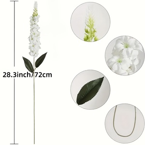 Lot de 12 Hortensias de 28 pouces de hauteur, Ensemble de Fleurs Artificielles Delphinium Style Bohème, Fleurs de Nénuphar à Longue Tige pour Décoration Intérieure - Product Image 4