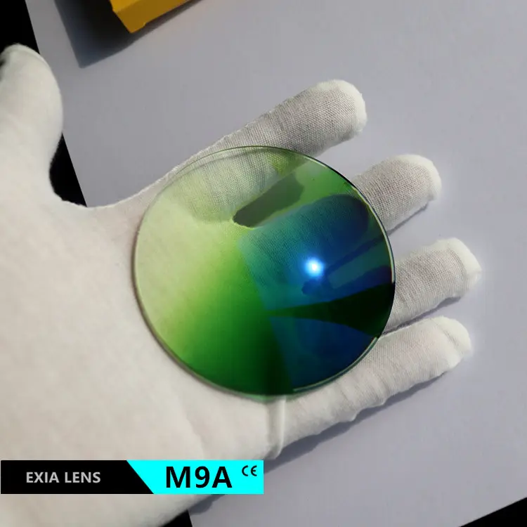 Объектив для солнцезащитных очков EXIA M9A, 1,61 указатель зеленого цвета, MR-8 противоударный SHMC с синим покрытием UV400, базовая кривая, 3 качества, AB