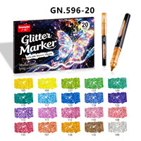 Stylos marqueurs artistiques à paillettes, 20 couleurs, encre liquide directe, effet scintillant, pour projets d'art faits main, scrapbooking, affiches, cartes