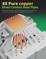 upHere 120mm RGB CPU Air Cooler Dual Tower 8 Heat Pipes Quiet CPU Cooling Fan for Intel AMD