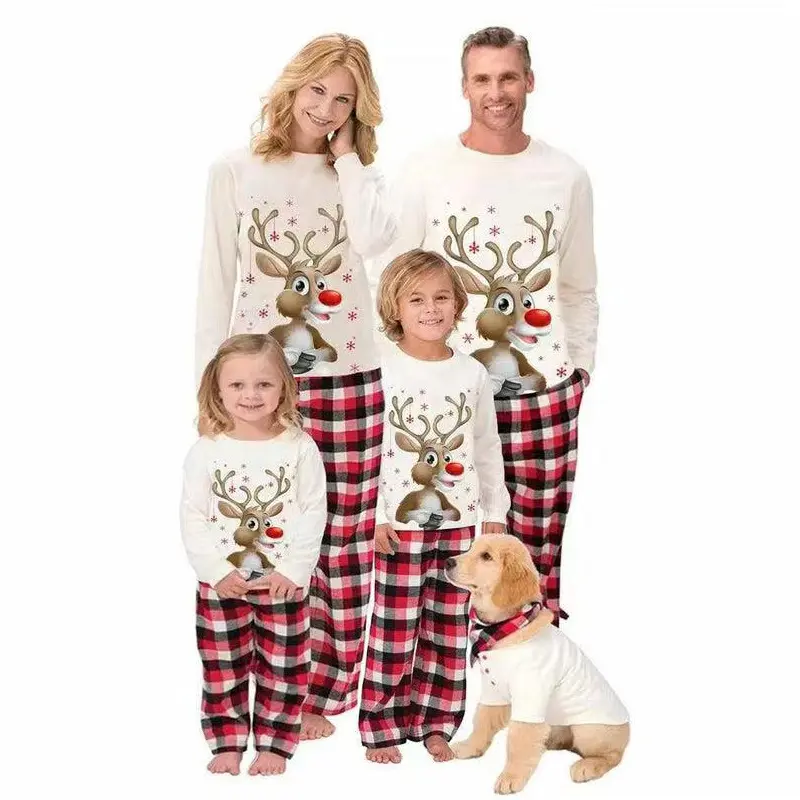משפחת התאמת חג המולד פיג 'מה הלבשת איילים חג המולד Pjs לזוגות וילדים תינוק הלבשת Homewear סט