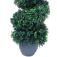 Vente en gros de feuilles de buis vert simulé, arbres topiaires en spirale, arbres végétaux artificiels pour décoration intérieure et extérieure