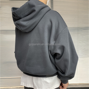 เสื้อฮู้ดดี้ผ้าฝ้ายเฟรนช์เทอร์รี่แบบเรียบ หนัก 500 กรัม ทรงโอเวอร์ไซส์ ผลิตจำนวนมาก ผู้ผลิตเสื้อฮู้ดดี้ทรงครอปแบบเรียบสำหรับผู้ชาย - Product Image 3