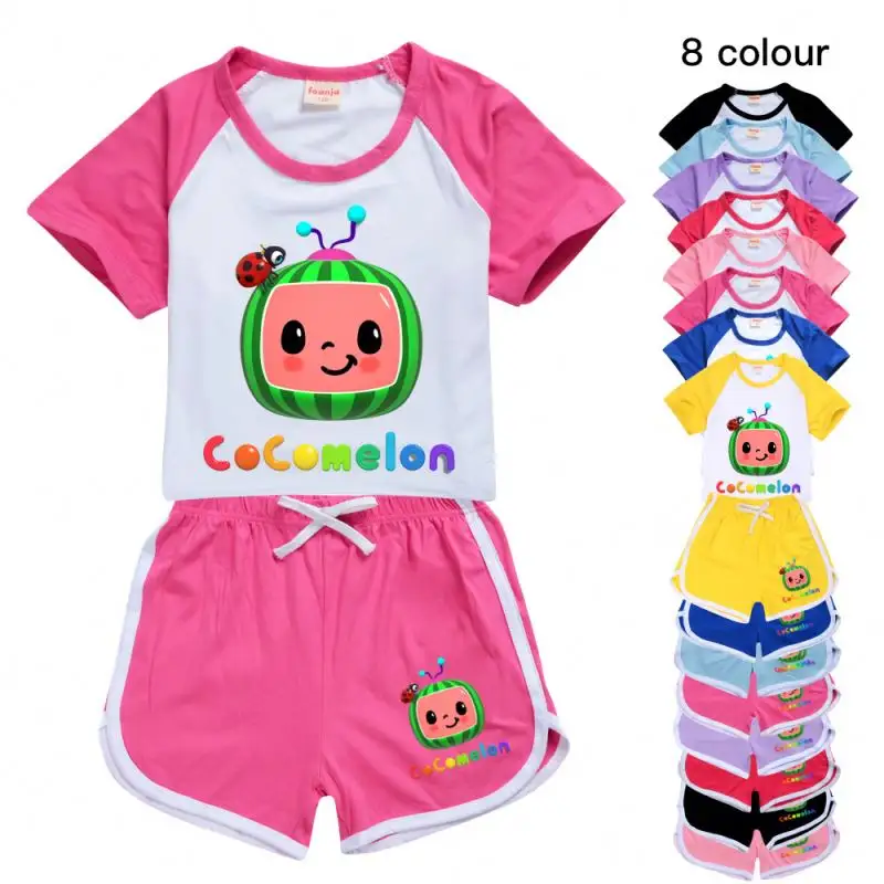 Summer new arrivals trendy kids clothing sets girls pattern letter printed cute baby clothes set boy sets kids