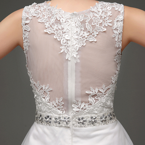Jancember LSMQ33 Vestido de novia Vestido largo elegante de encaje A-line <span class=keywords><strong>para</strong></span> mujer Chantilly Lace <span class=keywords><strong>Civil</strong></span> - Product Image 5