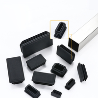 Embout de tube rectangulaire en plastique, insert pour tube de meuble, bouchons antidérapants et amortisseurs de chocs pour pieds de tube métallique carré