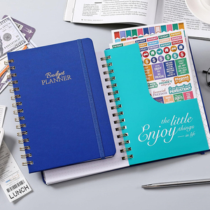 Carnet de planification budgétaire et financière avec reliure spirale double, poches et conception à ouverture plate – Organiseur personnel des finances - Product Image 6