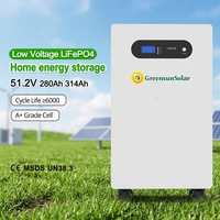 Batterie lithium LiFePO4 résidentielle 51,2 V basse tension 16 kWh 314 Ah pour énergie solaire, étanche IP65, sortie CA, communication possible