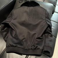 Veste d'hiver pour homme en mélange de laine et cuir de luxe, doublée de vraie fourrure de vison, col rabattable, à capuche, épaisse, chaude, patchwork, style business