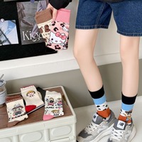 Chaussettes pour femmes créatives d'automne et d'hiver, chaussettes mi-mollet mignonnes d'anime, chaussettes en coton peigné pour couples en gros