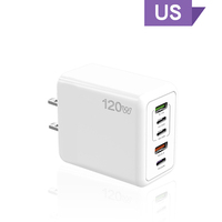 5 Port PD 120W Pengisi Daya Dinding Pengisian Cepat dengan Desain Lipat Pengisian Nirkabel Magnetik Colokan US/EU/UK untuk Laptop Ponsel