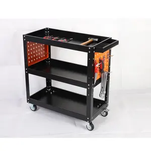 metal trolley tool cart hydraulic trolley floor portable quick lift tool tools trolley black orange body