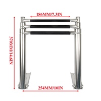 Escalera Colgante de Acero Inoxidable 304 de Tres Secciones para Drenaje/Tarima, Accesorios Marinos para Yates