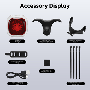 Feu arrière de vélo intelligent WEST BIKING avec freinage automatique, étanche, pour <span class=keywords><strong>VTT</strong></span> et vélo de route, accessoires de cyclisme - Product Image 6