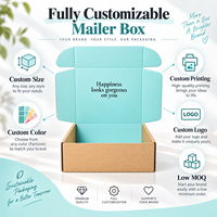 Boîte d'expédition ondulée personnalisée Fresh Aqua avec base en kraft naturel et service d'impression en gros pour vêtements pour enfants