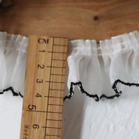 À volants plissé dentelle tissu garniture en mousseline de soie noir et blanc correspondant robe décoration Tulle tissu Applique coupe artisanat couture