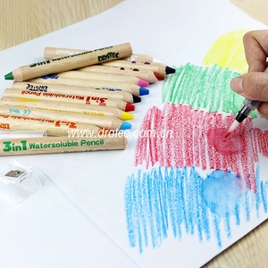 Lot de 6 crayons en bois Jumbo de haute qualité Crayons de bain lavables avec logo personnalisé Crayons aquarelle pour enfants - Product Image 6