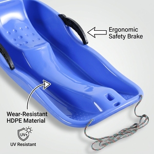 Luge pour enfants avec frein et poignée de transport, 6 couleurs, toboggan en plastique avec points antidérapants, jouet d'hiver robuste en HDPE, capacité 120 kg - Product Image 3