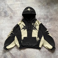 Sweat-shirt à capuche pour homme, patchwork coloré avec logo personnalisé, style streetwear décontracté, grandes tailles, manches longues, vente en gros