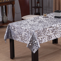Nappe en PVC RNPT à motif de fleurs dorées, tissu opaque avec dos en tissu, facile à nettoyer, idéale pour les hôtels, les salles à manger et les banquets