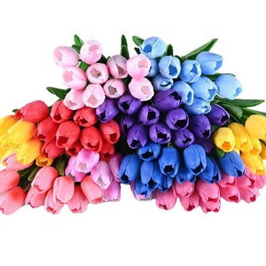 Chất Lượng Cao <span class=keywords><strong>B</strong></span>ất Cảm Ứng Nhân Tạo Hoa PU Màu Hồng Màu Đỏ Tulip Cô Dâu <span class=keywords><strong>B</strong></span>ó Hoa Cho Đám Cưới Trang Trí Nội Thất - Product Image 6