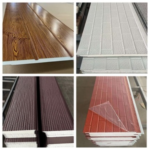Panneau sandwich en PU gravé métallique ignifuge et résistant à l'eau, isolation murale extérieure, prix <span class=keywords><strong>de</strong></span> gros abordable pour chambre froide, entrepôt et extérieur - Product Image 2