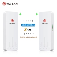 Chip Qualcomm AR9344, Router Wifi Punto a Punto para Exteriores, Resistente al Agua, 5.8G, 450Mbps, 3KM, AP/CPE/Bridge, Alimentación POE de 24V