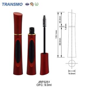 Empty <b>Metallic</b> Cosmetic Round Mascara Tube 9ml Glass Eyeliner Mascara Aliminimum Empty Tubular Mascara logo - Product Image 2