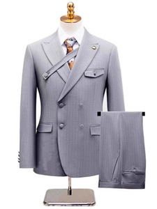 2 pezzi giacca <span class=keywords><strong>uomo</strong></span> pantaloni abiti da sposa affari XS- <span class=keywords><strong>3XL</strong></span> strisce aderenti abiti da <span class=keywords><strong>uomo</strong></span> - Product Image 3