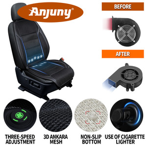 Anjuny Turbo Fan Housse de siège de voiture-Cuir microfibre + Mesh 3D, 12V/24V | <span class=keywords><strong>Coussin</strong></span> <span class=keywords><strong>d</strong></span>'<span class=keywords><strong>air</strong></span> de refroidissement - Product Image 2