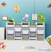 Armoire à jouets multifonction sûre et ferme en plastique rose jaune bleu gris Rangement pour adolescents Armoires pour enfants Rangement pour enfants