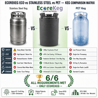 Fût à bière mini réutilisable 10L avec logo personnalisé, double paroi en PEHD de qualité alimentaire, fût pressurisé pour brassage maison, vente en gros usine