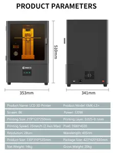 Emake 3D Dlp LCD принтер Diy 3D принтер с 10,1 дюймовым бесшумным принтером 3D принтер