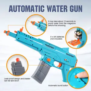 Pistola de água elétrica motorizada, pistolas de esquadrão para crianças adultos, pistola de água automática super soaker 180cc 22ft, capacidade