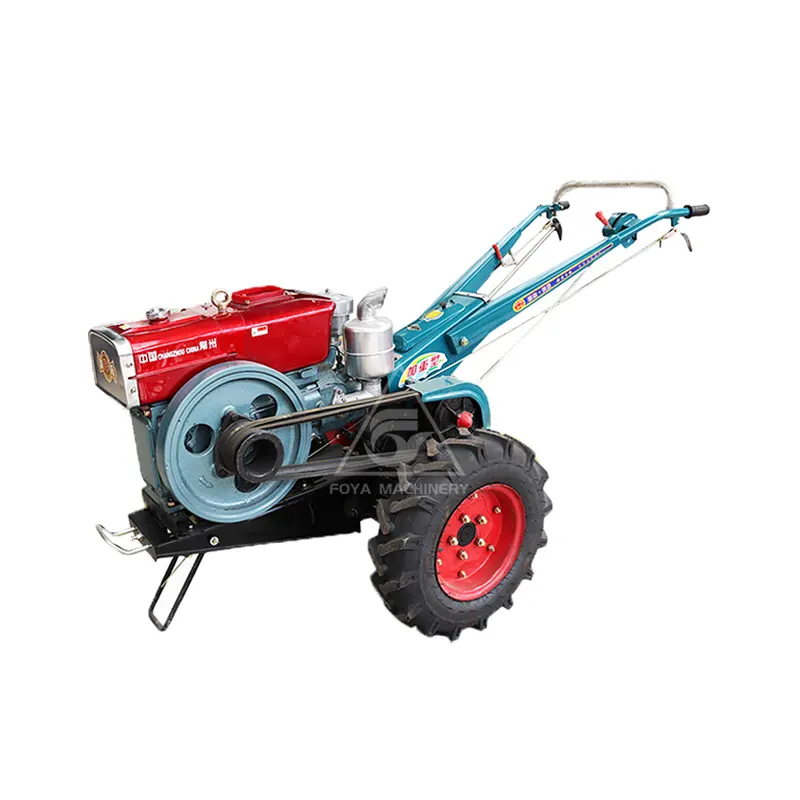 Excavadora rotativa de motor a mano, potente tractor para caminar diésel de 25hp 18hp 12hp