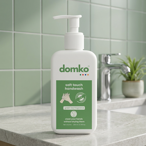 Jabón de Manos Humectante Mineral Domko de 200 ml con Té Verde, pH 5.5, Fórmula Suave, Sin Parabenos, Anti-Sequedad, Anti-Bacteriano, Tacto Suave - Product Image 1